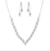 Elegant Rhinestone Necklace Set: Fashionable, Exquisite, High-Grade Jewelry for Women - Perfect for Weddings & Banquets, Two-Piece Set