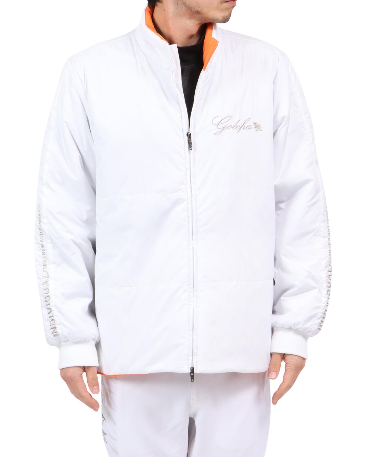 

Gatcha Golf Гольф-одежда с подкладкой на спине для мужчин и верхняя одежда Размер M Водоотталкивающая, Логотип, Высокотехнологичная куртка, Женщины, Пальто/Блузон, 243GG1700, Белый, белый