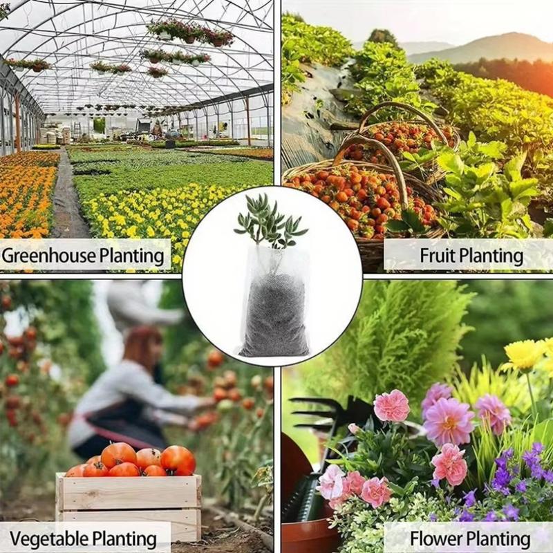 100 stk Biologisk nedbrytbare frøplanteposer Ikke-vevde plantevekstposer Stoff Frøplantepotter Plantepose Hageforsyning