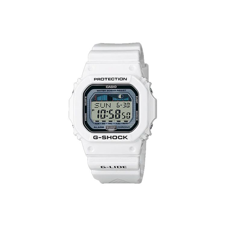 Casio G-Shock Series Vibrant Street Outdoor Recommended LCD Display Sports Waterproof Shockproof Quartz Movement Resin Strap Watch GLX-5600-7JF White Strap