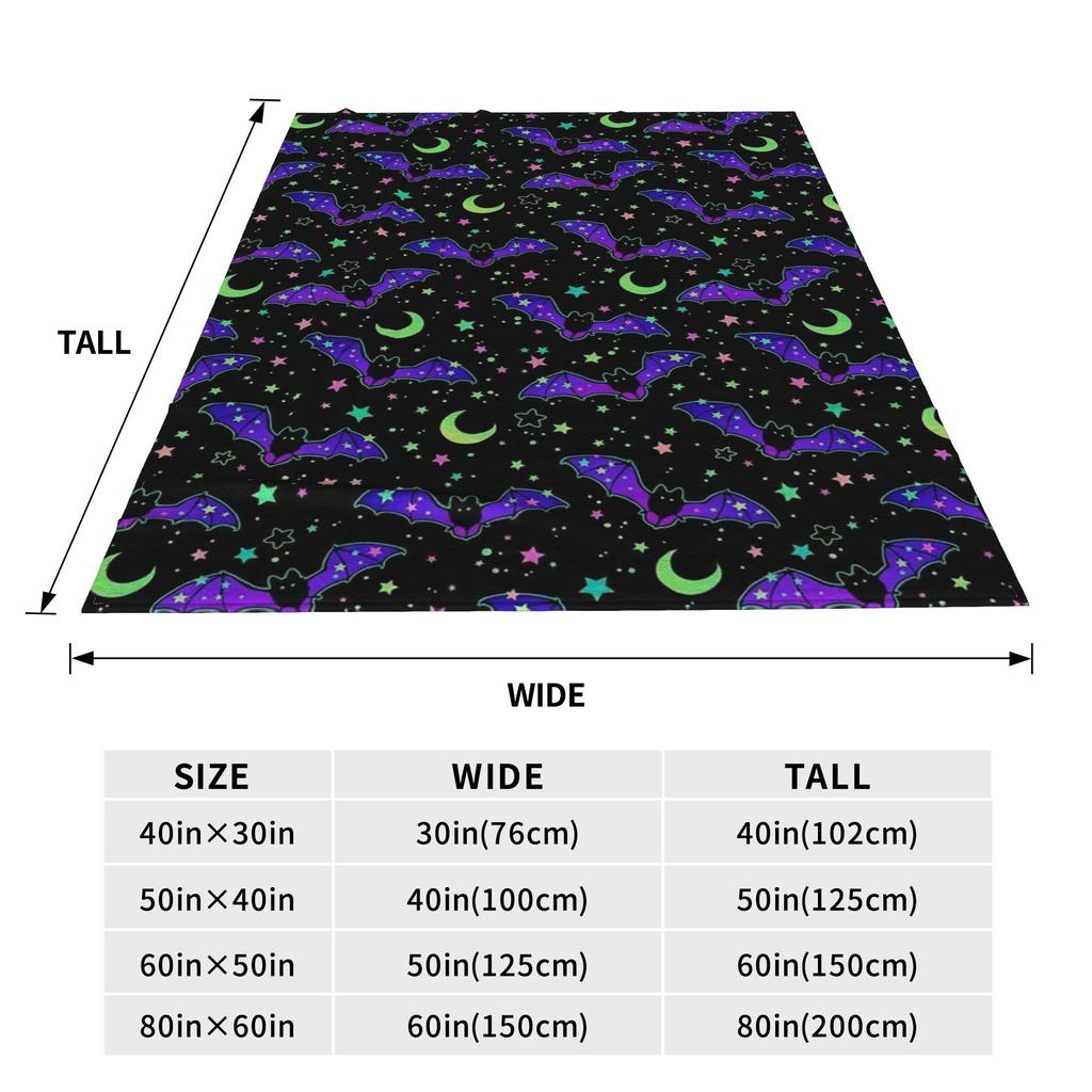 Flannel Throw Blanket Halloween Bat Stars Cartoon Warm Plush Blankets Soft Bedding for Bed Living room Home Travel Sofa