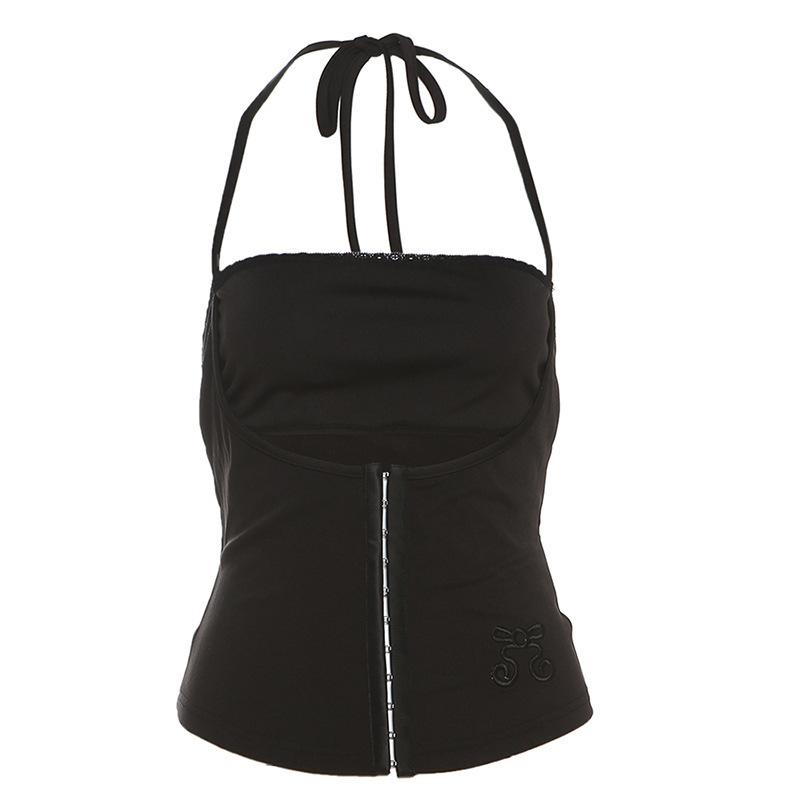 European and American style summer new models neck wrap chest thin Spice girl slim sleeveless versatile solid color suspender woman