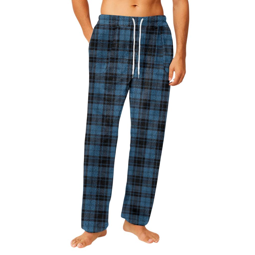 Herren Kordelzug Tasche Flanellhose Homewear Schlafhose