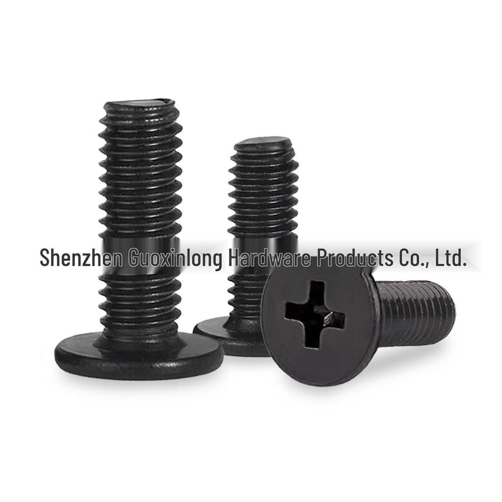 Large Carbon Steel Black Flat Head Machine Screw CM1.4-M5*2/3.5/7/9