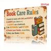Vintage Metal Book Care Sign D Flat Wall Art Decor X Inch For Home Library Cafe Bar Office