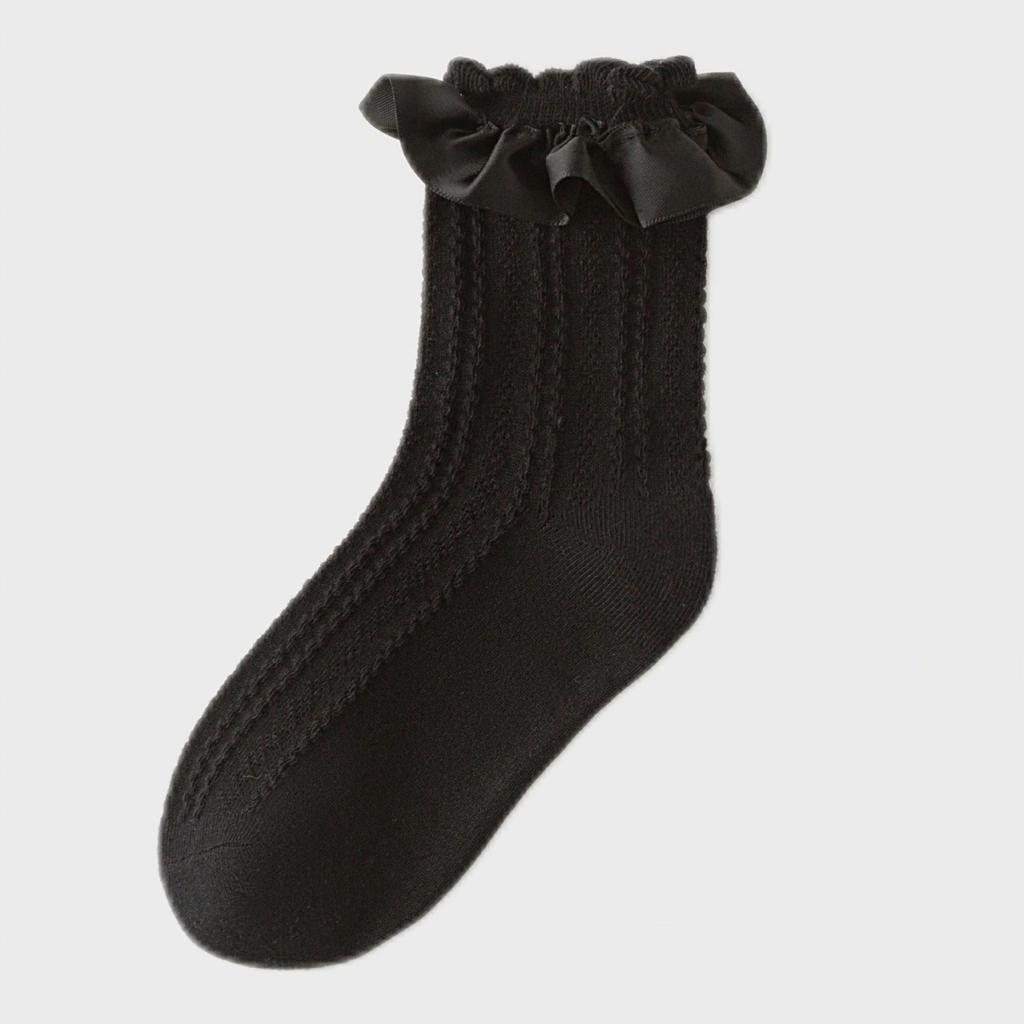 Children's Lolita Lace Mid-Calf Mesh Socks - Spring and Autumn 2025, Breathable, Lightweight, Princess Style