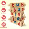 Wooden Rotating Letter Puzzle Blocks - Short Vowel Word Spelling Aid