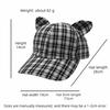 Breathable Cat's Ears Baseball Cap Cute Design Sweet Style Cat Ear Bow Baseball Cap Retro Fashion Cartoon Pattern