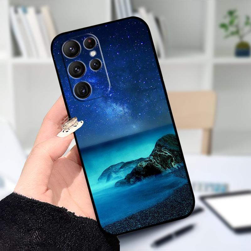 For Samsung S25 S22 Ultra 5G Case S25 Edge Lovely Flower Printed Cover Phone Cases For Galaxy S23 S24 FE Silicon Soft TPU Shells