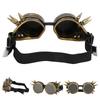 Vintage Spiked Steampunk Goggles Cosplay Glasses Double Layer Windproof (bronze)