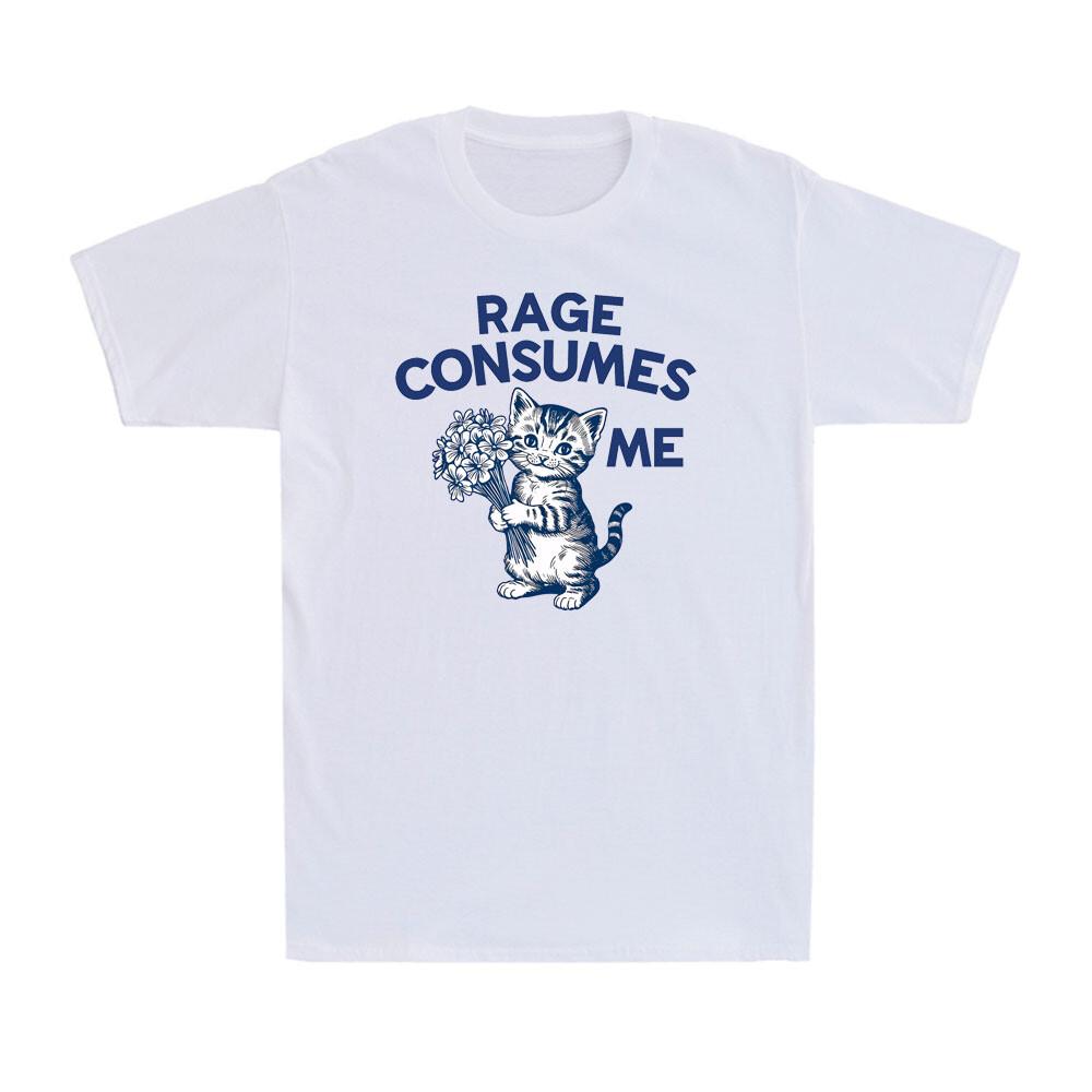 Rage Consumes Me Cute Kitty Cat Flower Funny Cute Kitty Cat Meme Men s T-Shirt XXL