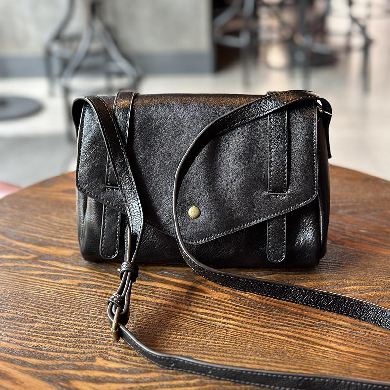 

Johnature, простая женская сумка из натуральной кожи, винтажные сумки на плечо, однотонная сумка-мессенджер из натуральной мягкой яловой кожи чёрный