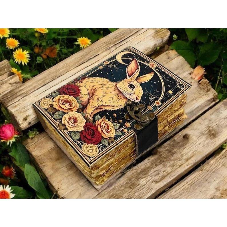 Leather Bunny Journal Rustic Notebook for Men and Woman Sketchbook Spellbook