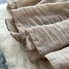 Summer Women Chic Cotton Linen Solid Elastic Waist Long Maxi Skirt