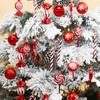 36PCS Electroplated Candy Cane Ornaments Shatterproof Lollipop Hanging Balls  Party Favors