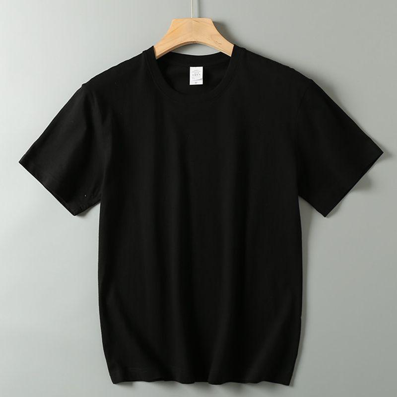 Big Sale Leak-Picking Export Men's Cut Label Tail Single Pure Cotton Short Sleeve T-Shirt Summer Solid Color Basic Half Sleeve Bottoming Shirt