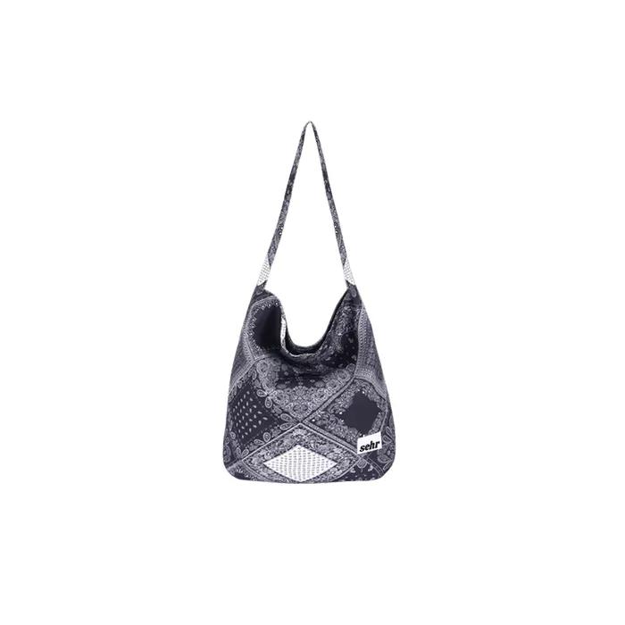 Paisley Bucket Bag (Navy)