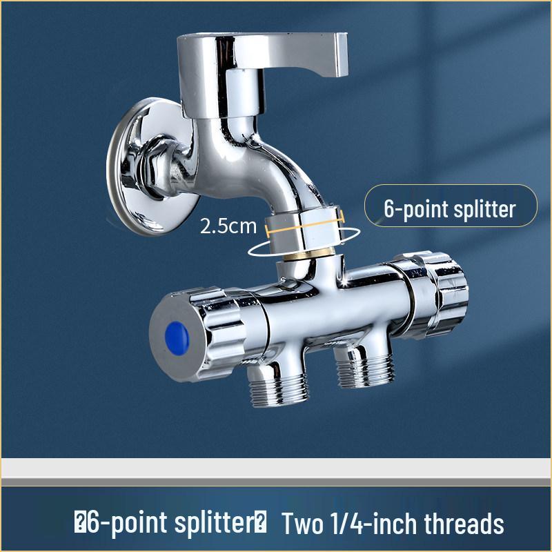 Dual Outlet Faucet Splitter - Two-Way Connector for Washing Machine Inlet Hose