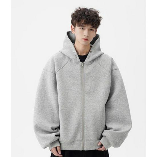 2025 Autumn American Style Oversized Men's Cleanfit Cardigan Hoodie Jacket