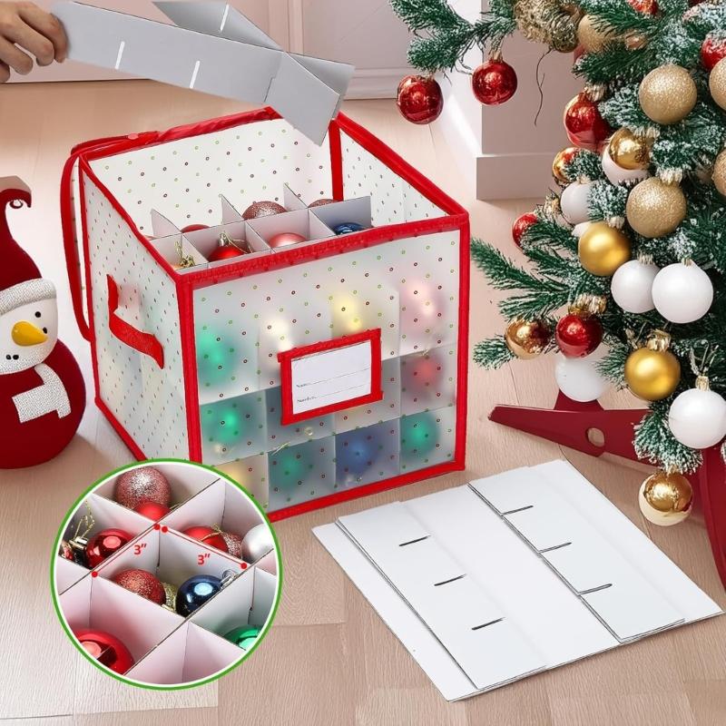Foldable 64 Compartment Organizers Box Waterproof PVC for Christmas Light Storage