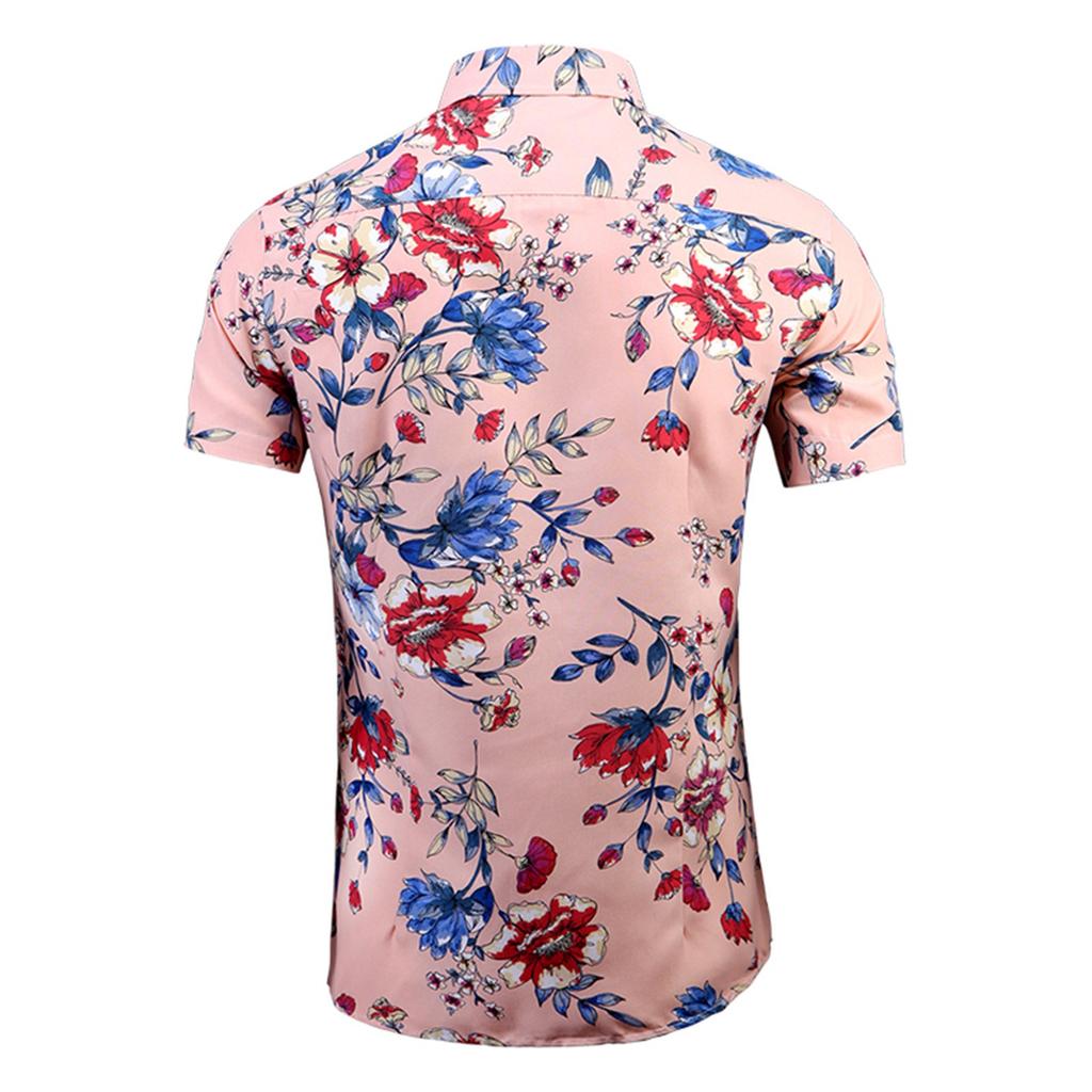 Sommer Neue männer Gedruckt Slim Fit Hemd Große Mode Casual Kurzarm Shirt Männer