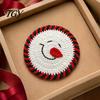 Handmade Craft Kitchen Table Mats Christmas Crochet Coaster, Woven Drink Cup Pad, Cute Santa Snowman Unique Holiday Gift for Friends Gingerbread