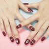 Red Handmade Press-On Nails Set Heart With Pearl Design Short Elegant Sweet Style Full Cover Nail Tips For Women And Girls