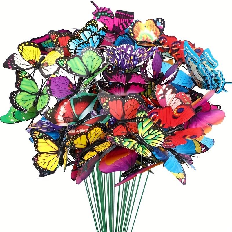 10/20/50pcs Butterfly Decoration Stakes 3D Artificial Butterfly Yard Planter Flower Pot Christmas Party Garden Patio Decoration