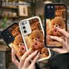 Phone Case: 2D Flat Samsung Galaxy A34 A35 M05 M06 S20 S22 S21 FE Plus 5G Protective Case, Bear Eating a Donut, Perfect Christmas and Halloween Holida