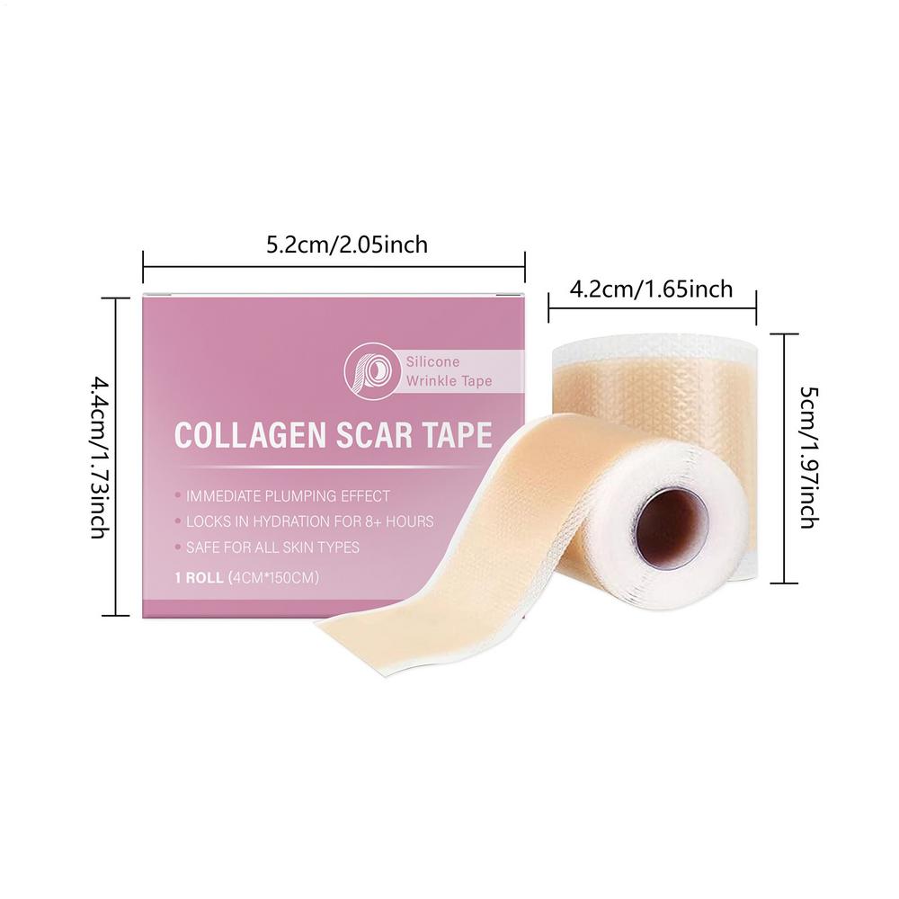 

1 рулон силиконовых пластин от шрамов 4 см x 150 см Самоклеящаяся лента-заплатка от шрамов Многоразовые и эффективные полоски для ухода за кожей Коллагеновая лента от шрамов