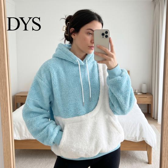 Husdjursvänlig Lounge Huvtröja med Ficka Huvtröja, Överdimensionerad Hundkattbärande Träningshuvtröja, Fleecefodrad Lång Bärbar Valp Topp med Ärmar Pullover med Stor Ficka