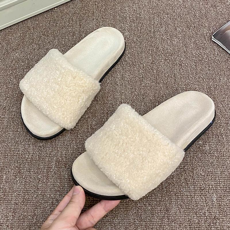 Fashion Fur Women Flats Cotton Slippers Fashion Winter Home Shoes Casual Dress Woman Boots 2025 Walking Cozy New Trend Chaussure Femme