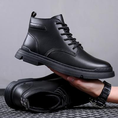 Bottines d'automne et d'hiver pour hommes, nouvelle mode, chaussures décontractées en cuir, bottes de moto faites main pour hommes, chaussures d'outillage, bottes de neige chaudes