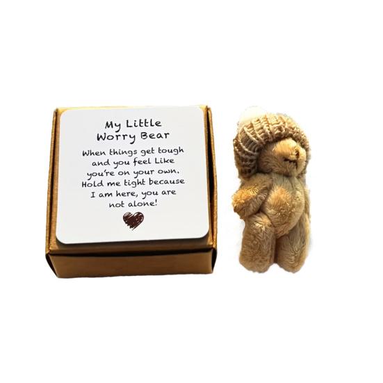 2 set Nallebjörn i presentförpackning Mini fickkrambjörn Docka Känslomässigt stöd Gosedjur med inspirerande kort Söt tröstleksak för ångestlindring