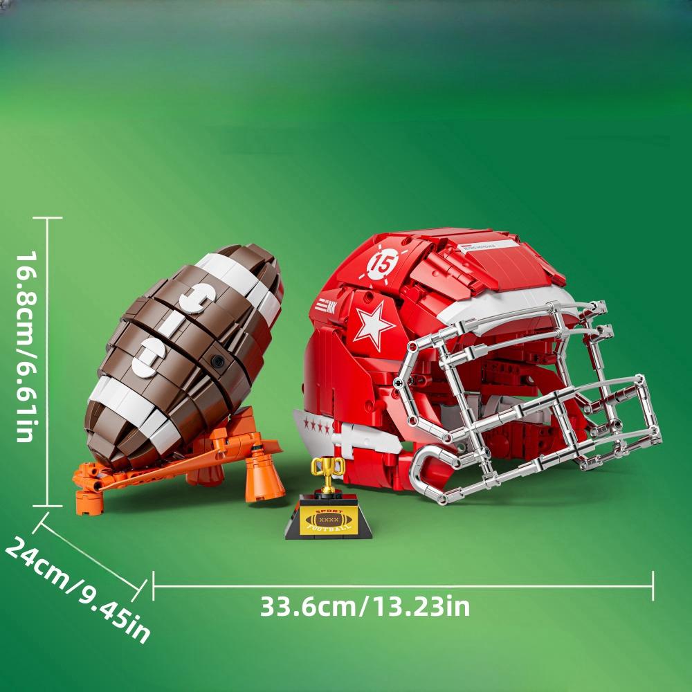 1038Pcs NEW Creative Sports Building Blocks Set American Football Baseball Bricks DIY Desktop Display Gift For Adults Kids