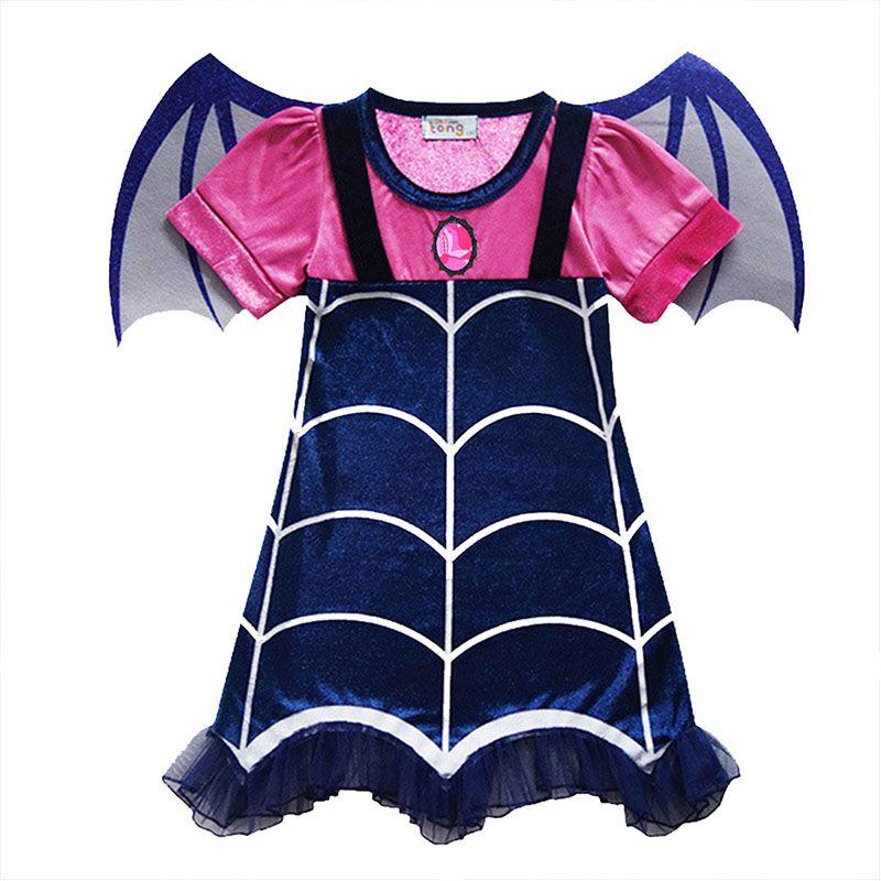 Exquisite Vampirina Girls Cosplay Dress With Wing And Headwear For Fancy Parties