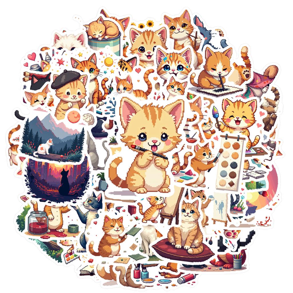 35pcs-100pcs Decals  vinyl Cute Stickers Vinyl Stickers Cat Stickers for  DIY notebooks embellish instruments decorate suitcases