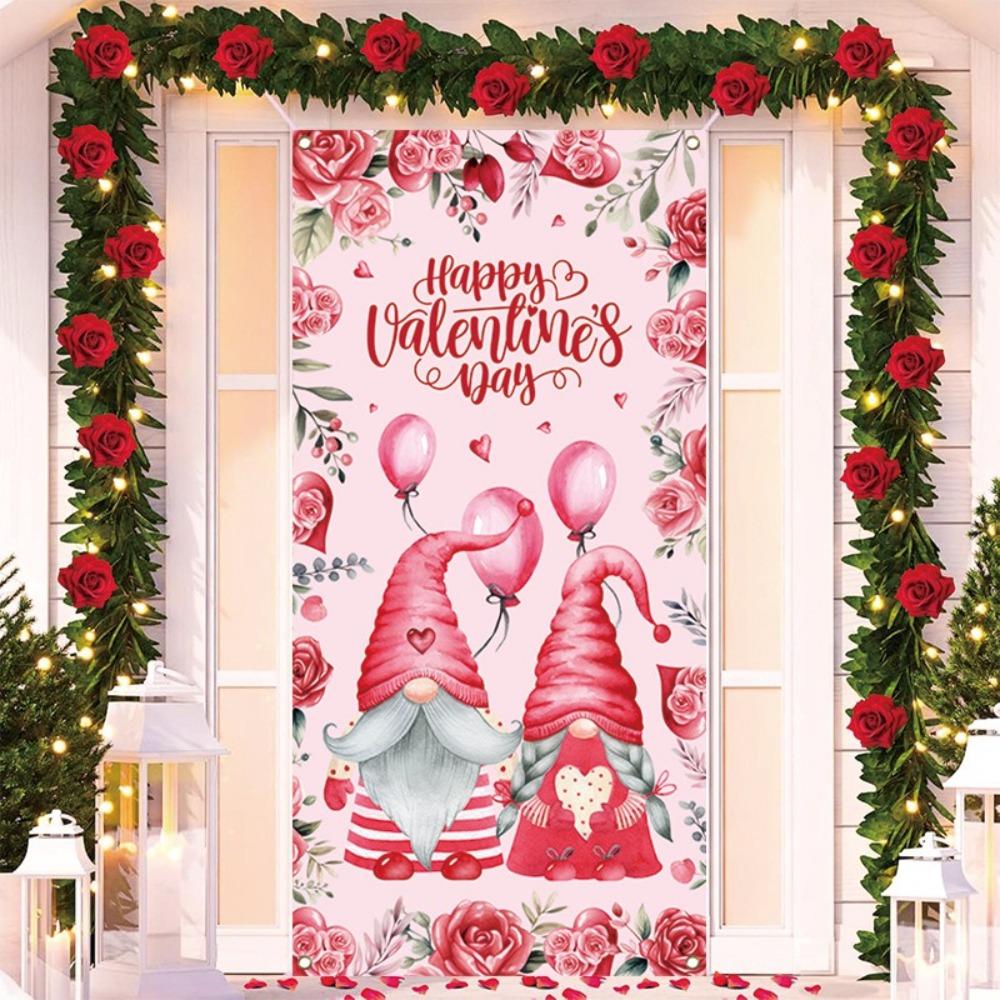 

Celebrate Valentine s Day Photography Backdrop Romantic Porch Hanging Flag Photo Studio 180x90cm