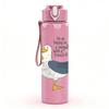 1PC Cute Duck Quote 750ml Color Plastic Sports Water Bottle Leakproof Flip Straw Lid Suitable for Sports Office Home Use
