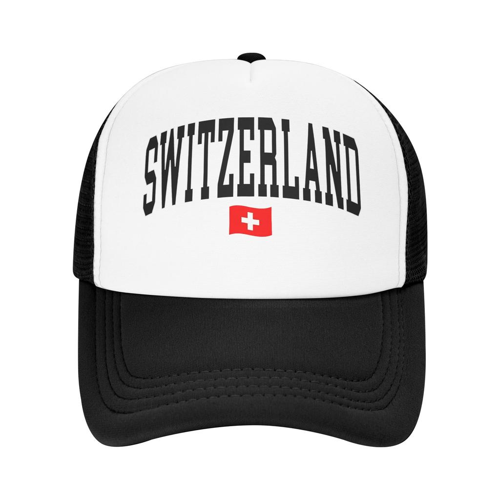 Sommer-Sonnenhüte Schweiz Gebogene Schrift mit Flagge Baseballkappe Hip-Hop-Hüte Sommer FeUnisex Unisex Jagd Camping Snapback-Kappe