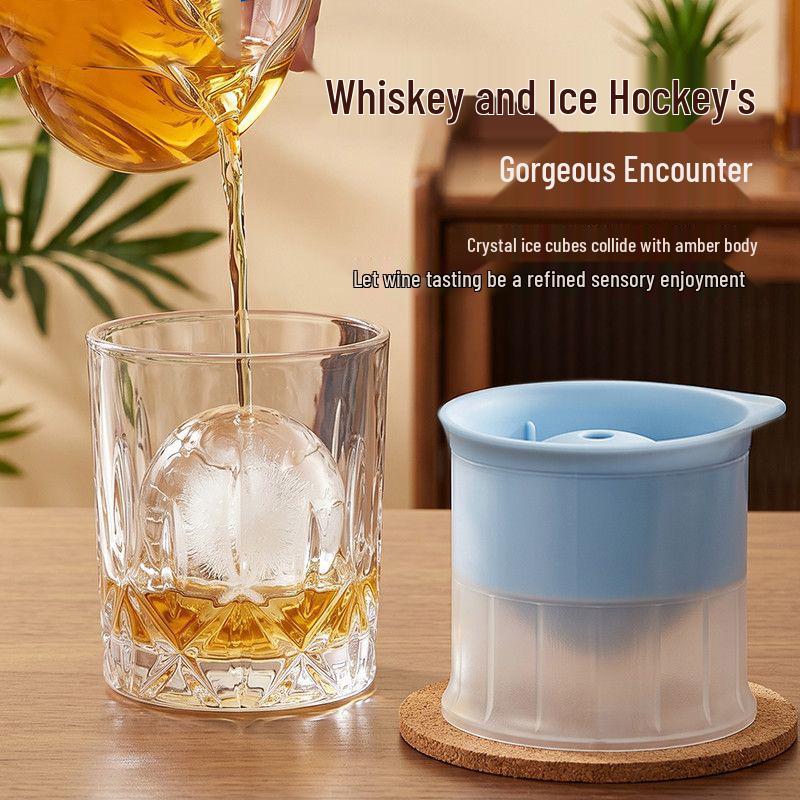 Silicone Ice Ball Mold for Large Spherical Ice Cubes - Ideal for Whiskey and Household Use
