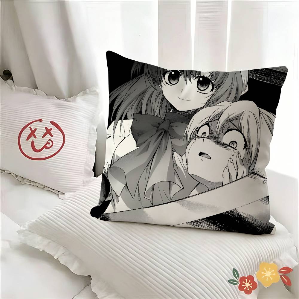 pc Anime HHigurashi When They Cry Pillow Case Fashion Square Pillowcase Bedroom Sofa Room Ins Decoration Leisure