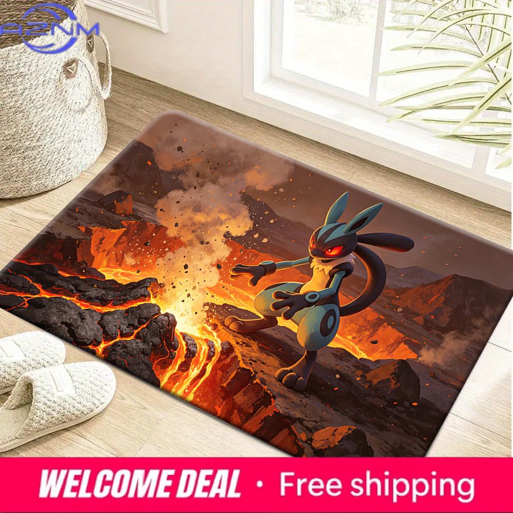 Lucario Volcano Adventure Print Non-Slip Floor Mat Doormat 40x60cm