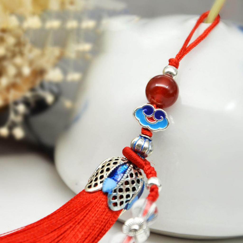 Exquisite Handmade Vintage Tassels Charm Bell Pendant Hanging Rope Ornament for Bags Or Keys Car Interior Decoration