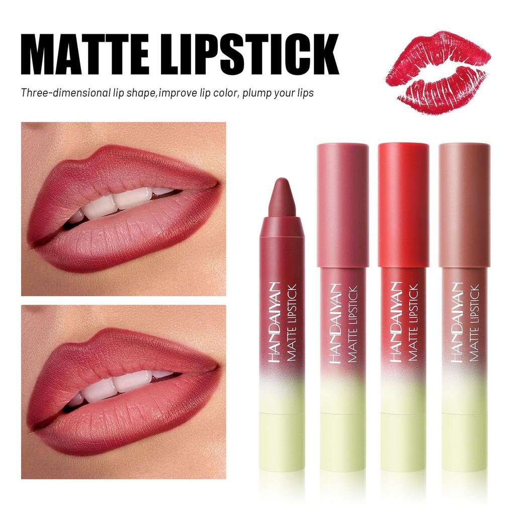4-color Matte Lipstick Set Velvet Long Lasting Color Lip Gloss Waterproof Non-smudge Non-sticky Swirl Lipstick Pencil