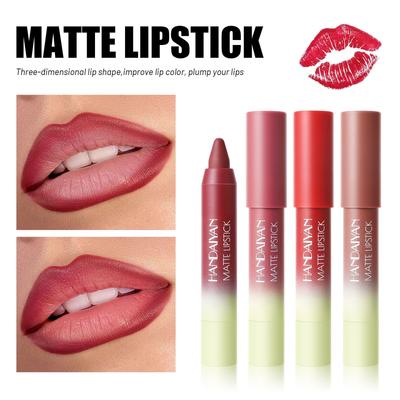 4-color Matte Lipstick Set Velvet Long Lasting Color Lip Gloss Waterproof Non-smudge Non-sticky Swirl Lipstick Pencil