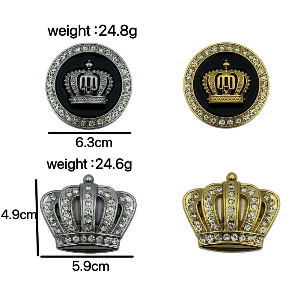 Large Crown Rhinestone Car Hood & A-Pillar Badge