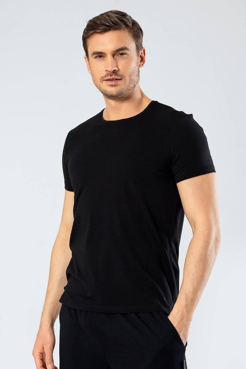 

Cacharel Men s Black Crew Neck Lycra T-shirt