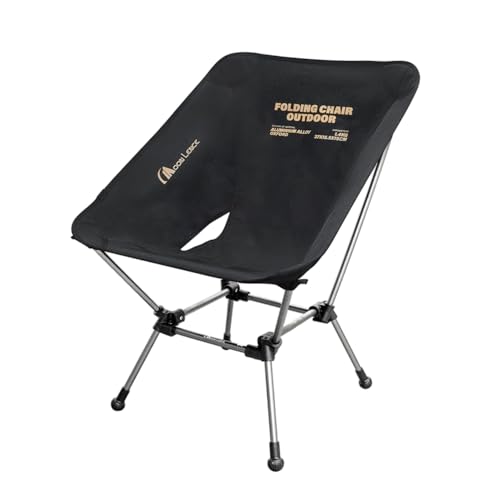 

MOON LENCE Outdoor Chair Wide 2-Way Height Adjustable Camping Chair, Lightweight, Foldable, Compact, for Hiking, Fishing, and Mountaineering, 150kg W