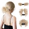 Synthetic Messy Bun Hair Piece Side Comb Clip In Hair Bun Tousled Updo Short Hairpiece For Women Cosplay Wear